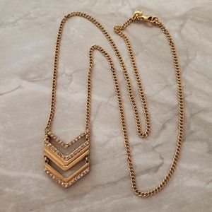 ✨ J.Crew Rhinestone Crystal Pave Chevron Modern Pendant Necklace ✨